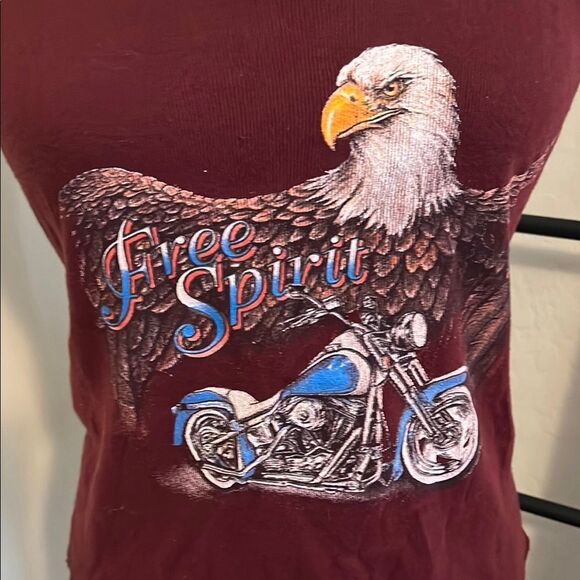 Vintage Laughlin Motorcycle Rally 15th Annual Run 1997 Burgundy Tank Top Eagle - Picture 3 of 12